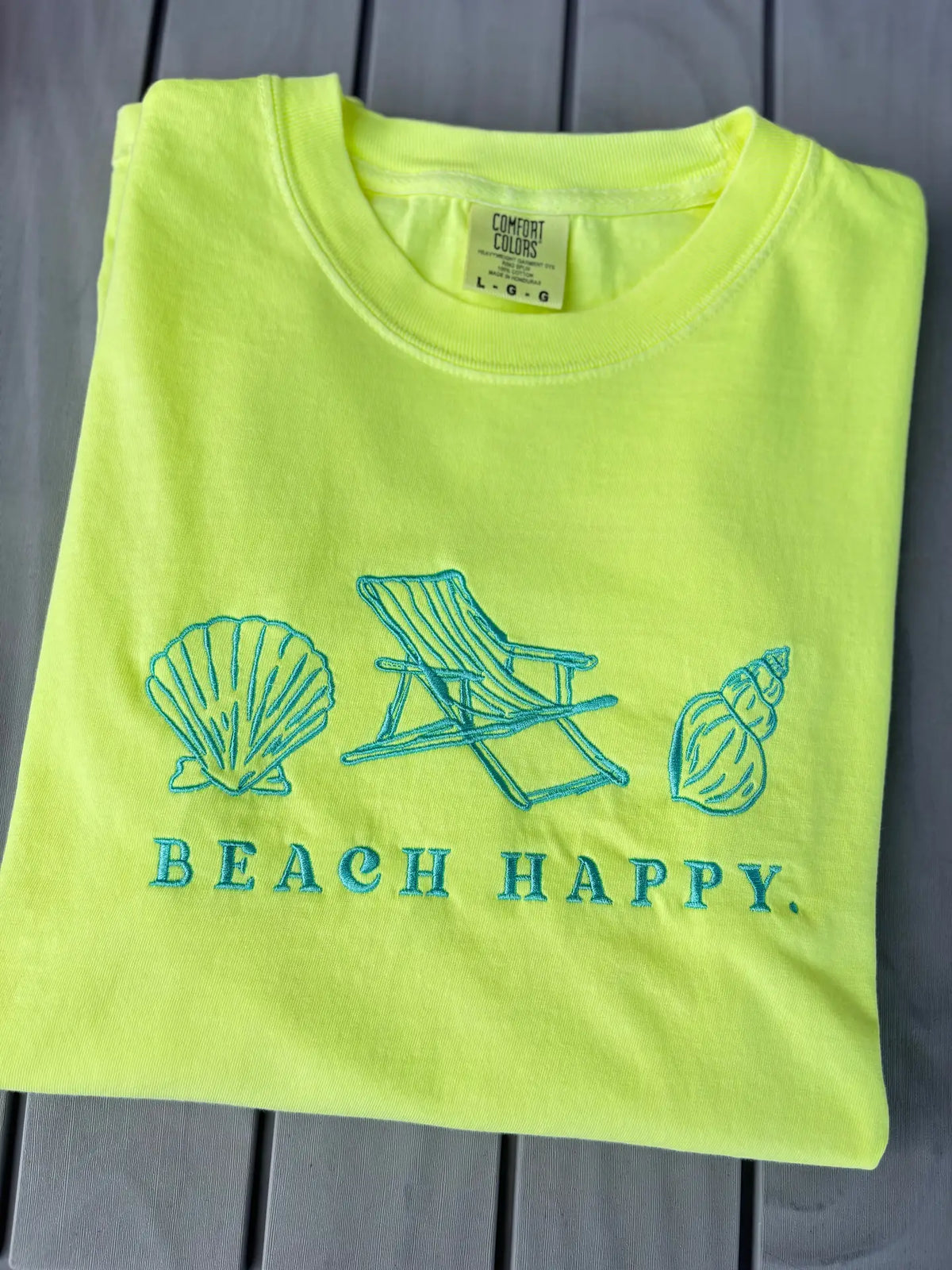 Beach Happy Embroidered Tee