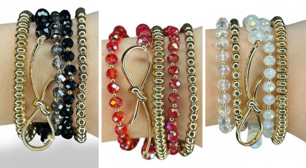 Set Of Five Beaded Bracelets