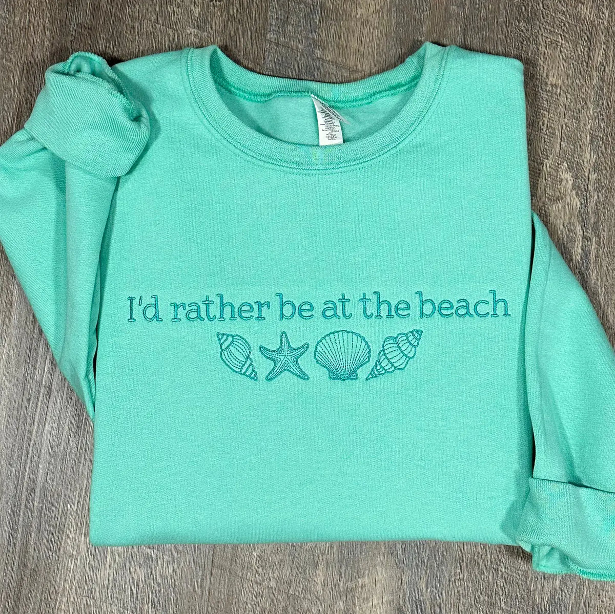 I’d Rather Be At the Beach Embroidered Sweatshirt