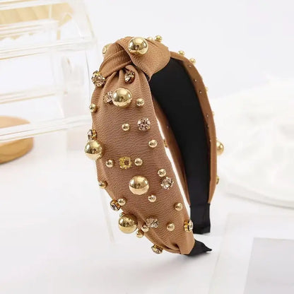 Multi Gold Ball Rhinestone Headband
