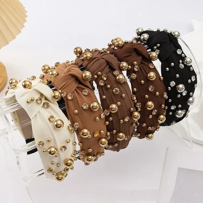 Multi Gold Ball Rhinestone Headband