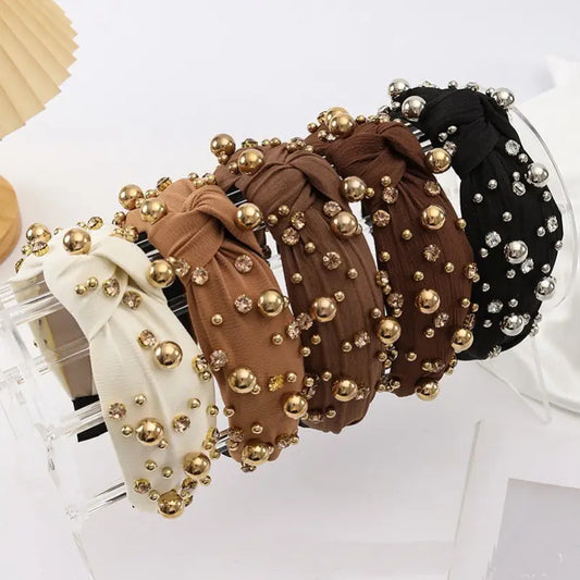 Multi Gold Ball Rhinestone Headband