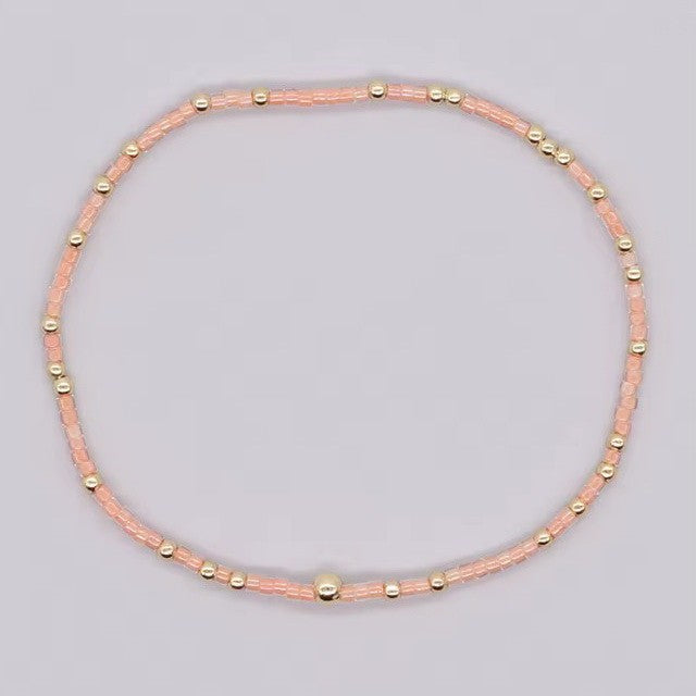 Peach Beaded Bracelet
