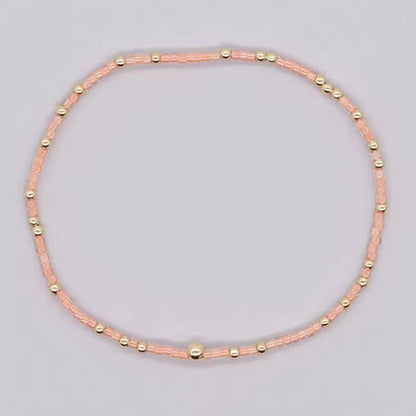 Peach Beaded Bracelet