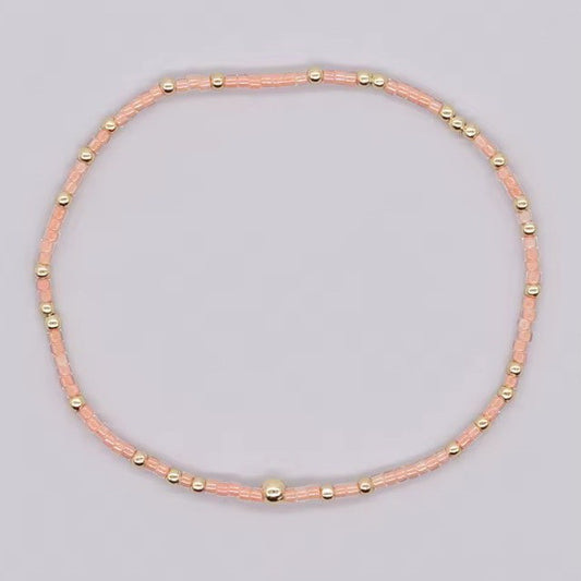 Peach Beaded Bracelet