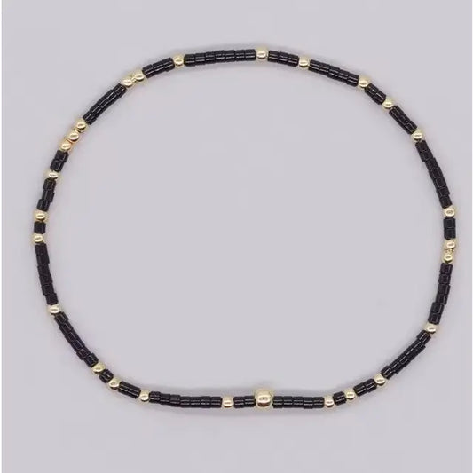 Black Beaded Bracelet