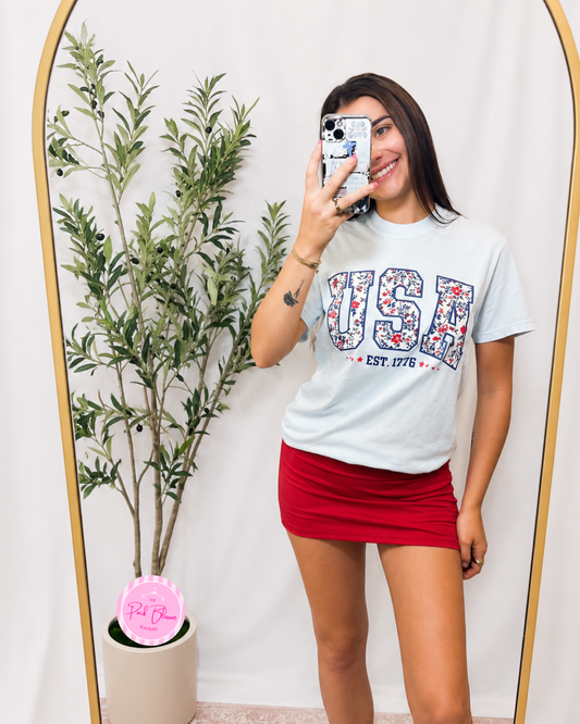 Red, White & Bloom Tee