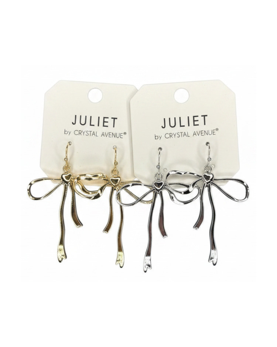 Metal Bow Drop Earrings