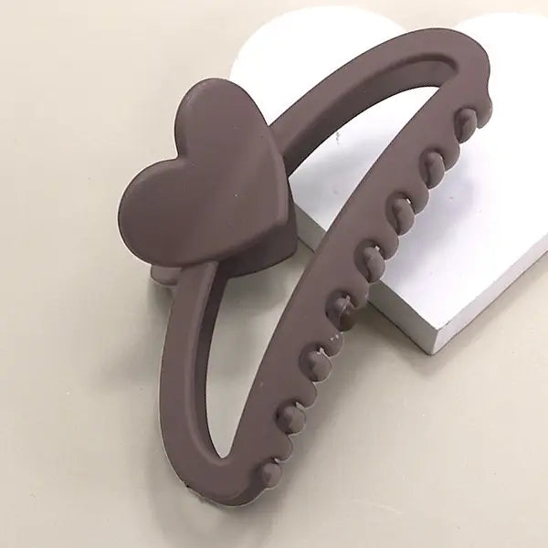 Matte Heart Hair Claw Clip
