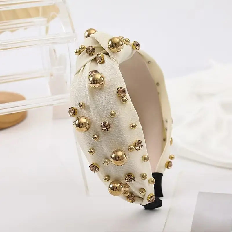 Multi Gold Ball Rhinestone Headband